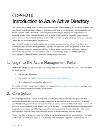 CDP-H210 Introduction To Azure Active Directory