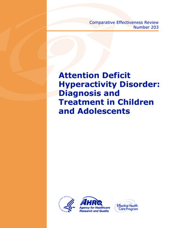 Attention Deficit Hyperactivity Disorder: Diagnosis And Treatment In .