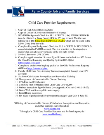 Child Care Provider Requirements - Perryjfs 