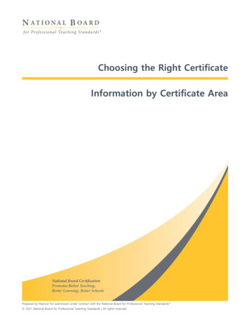 Choosing The Right Certificate - NBPTS