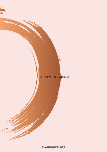 TREATMENT MENU - Claridges.co.uk