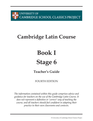 Book I Stage 6 - Cambridge School Classics Project (NA)