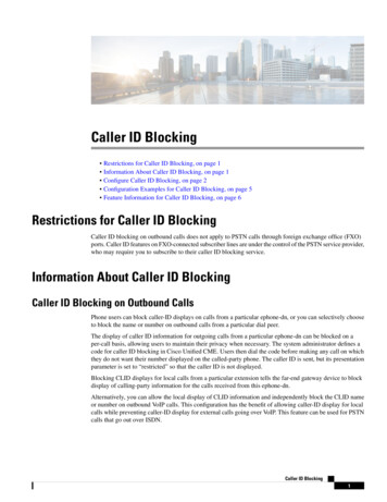 Caller ID Blocking - Cisco