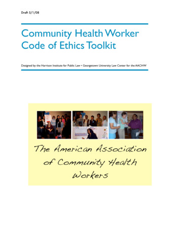 Community Health Worker Code Of Ethics Toolkit - Nhchc 