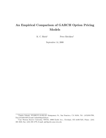An Empirical Comparison Of GARCH Option Pricing Models