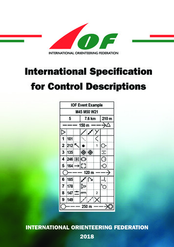 International Specification For Control Descriptions - Orienteering