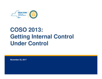 COSO 2013: Getting Internal Control Under Control