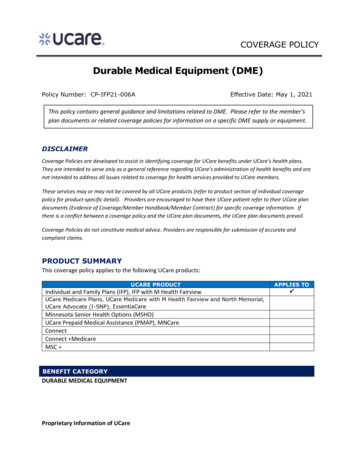 Durable Medical Equipment (DME) - UCare