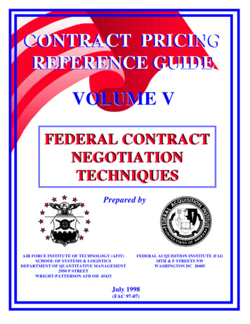 Contract Pricing Reference Guide Volume V