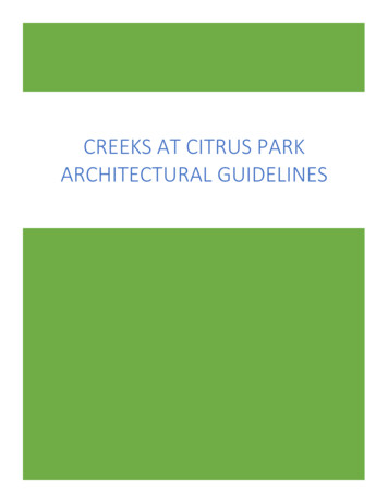 Creeks At Citrus Park Architectural Guidelines