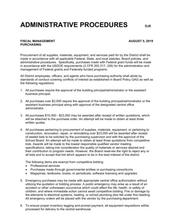 Administrative Procedures Dje Fiscal Management August 5, 2019