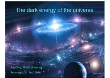 The Dark Energy Of The Universe - McGill University