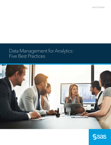 Data Management For Analytics: Five Best Practices Title