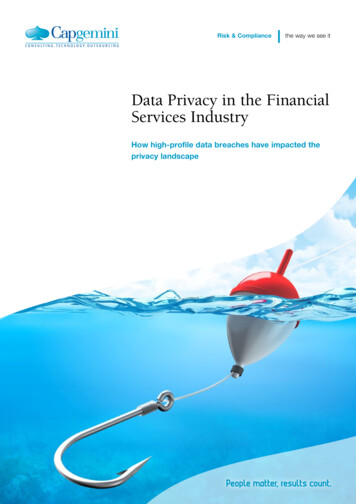 Data Privacy In The Financial Services Industry - Capgemini