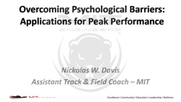 Overcoming Psychological Barriers: Applications For Peak . - USTFCCCA