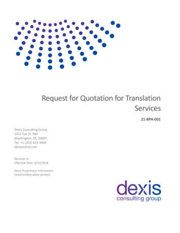 Request For Quotation For Translation Services