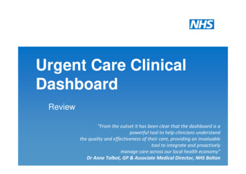 Urgent Care Dashboard Project - GOV.UK