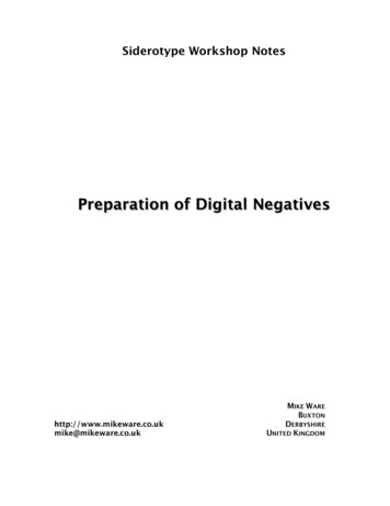 Preparation Of Digital Negatives - MikeWare