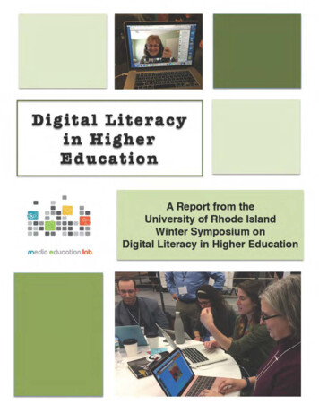 Digital Literacy In Higher Education: A Report