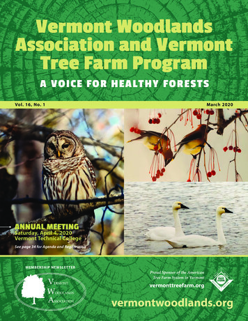 Vermont Woodlands Association And Vermont Tree Farm Program