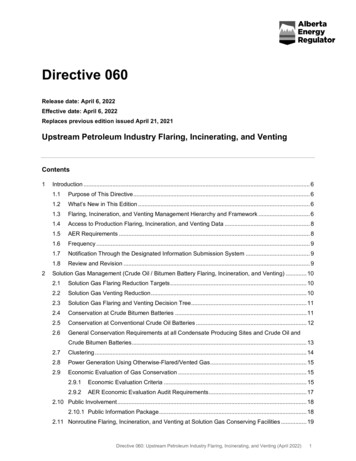 Directive 060: Upstream Petroleum Industry Flaring, Incinerating, And .