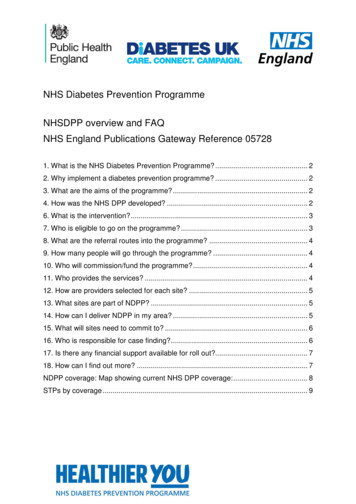 NHS Diabetes Prevention Programme NHSDPP Overview And FAQ NHS England .