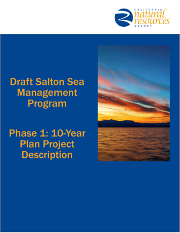 Draft Salton Sea Management Program Plan Project Description