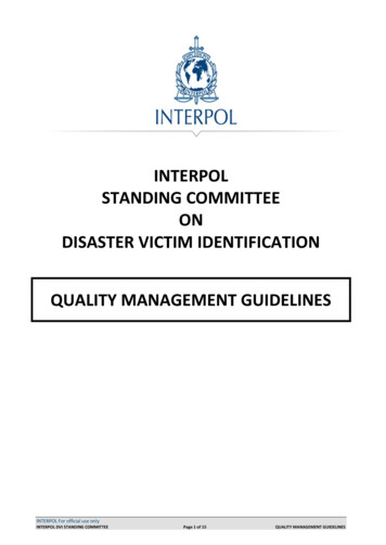 DVI Quality Management Guidelines - INTERPOL