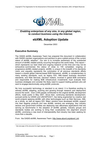 EbXML Adoption Update