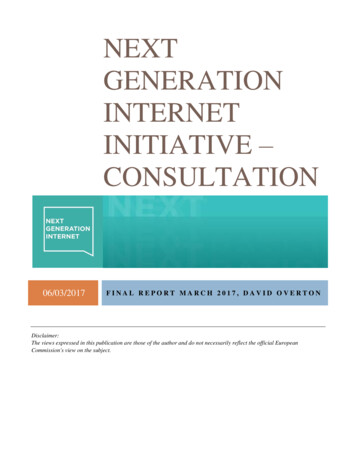 Next Generation Internet Initiative - Consultation