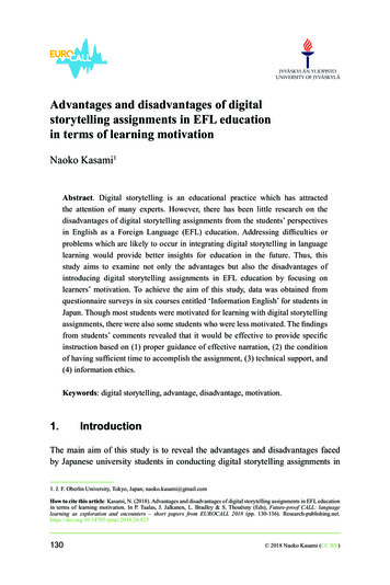 Advantages And Disadvantages Of Digital Storytelling Assignments In EFL .