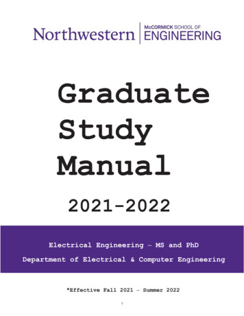 Graduate Study Manual - Northwestern University