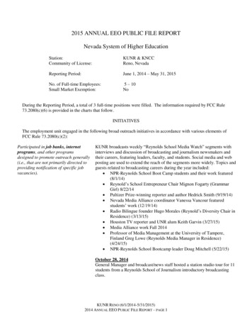 2015 ANNUAL EEO PUBLIC FILE REPORT Nevada System Of Higher Education