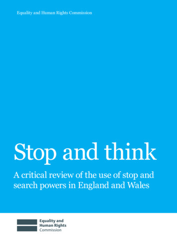 A Critical Review Of The Use Of Stop And Search Powers In England And Wales