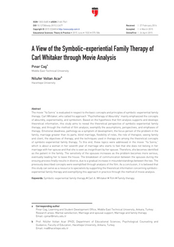 A View Of The Symbolic-experiential Family Therapy Of Carl Whitaker .