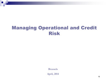 Managing Operational And Credit Risk - World Bank