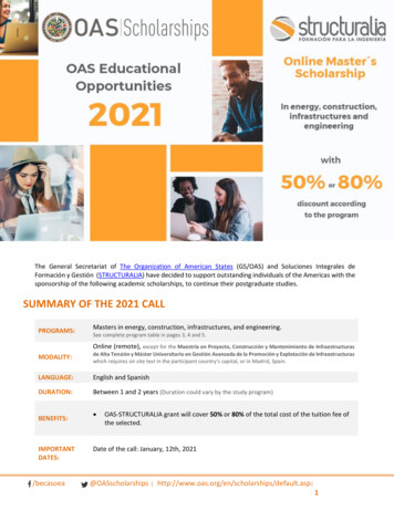 Scholarships OAS-STRUCTURALIA 2021