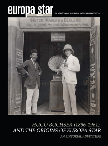 Hugo Buchser (1896-1961), And The Origins Of Europa Star