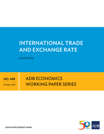 International Trade And Exchange Rate - Asian Development Bank