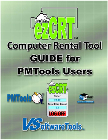 PMTools 800-778-4078 PMTools EzCRT Users