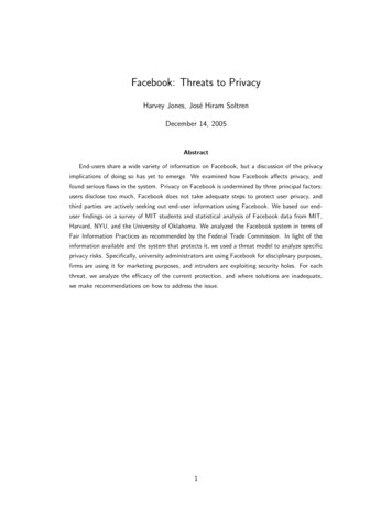 Facebook: Threats To Privacy - MIT CSAIL