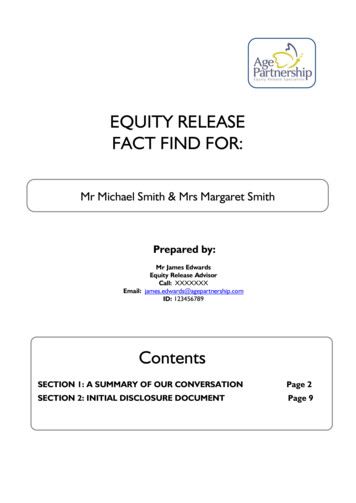 Equity Release Fact Find For