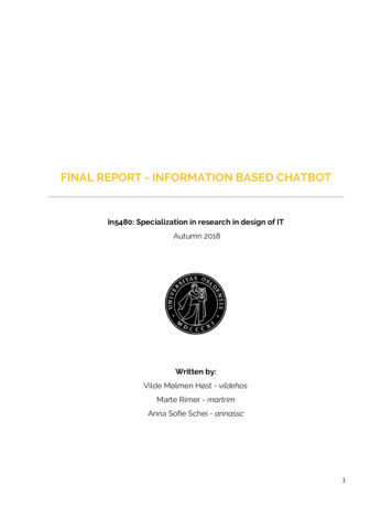 Final Report - Information Based Chatbot