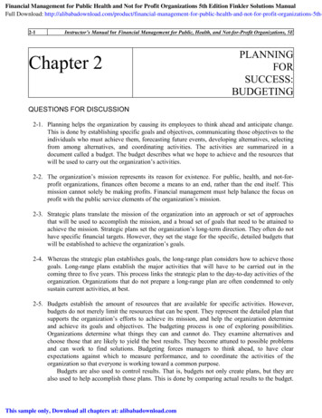 Chapter 2 PLANNING FOR SUCCESS - 