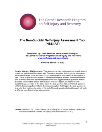 The Non-Suicidal Self-Injury Assessment Tool (NSSI-AT)