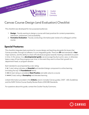 Canvas Course Design (and Evaluation) Checklist - Affiliate