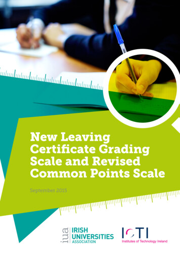 New Leaving Certificate Grading Scale And Revised Common . - TRANSITION