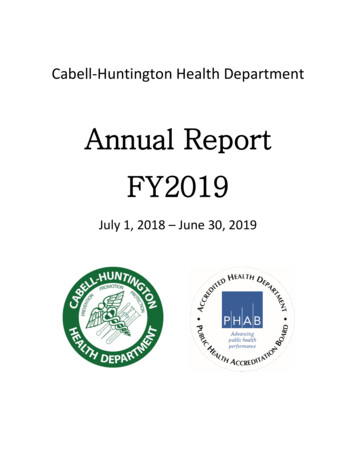 Annual Report FY2019 - Cabell-Huntington Health Department