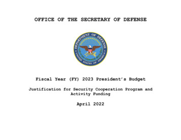 FY 2023 Security Cooperation Justification Book For Security Review