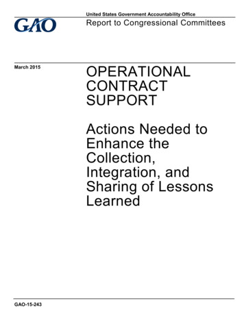 GAO-15-243, OPERATIONAL CONTRACT SUPPORT: Actions Needed To Enhance The .